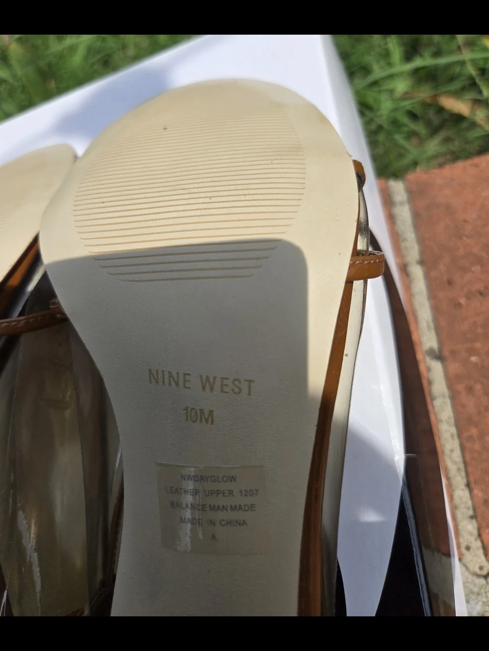 Nine West Brown Strappy Slingback Heels Sz 10